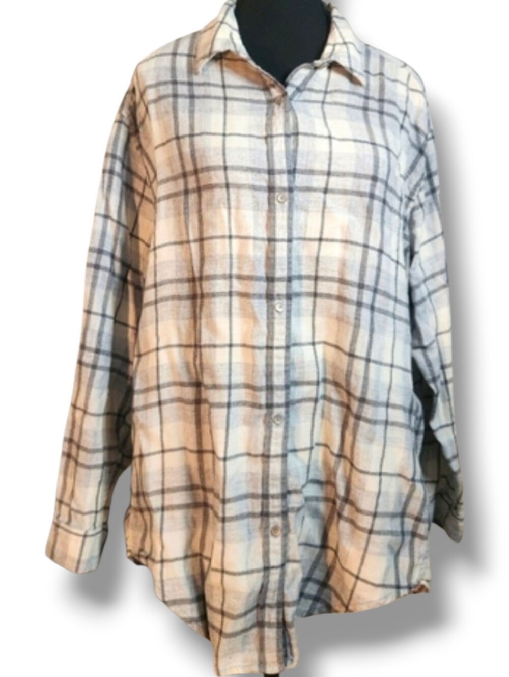 Calvin Klein Plaid Button‑Down Shirt M Cabincore Rusticcore Fall Casual Cotton